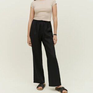 Petites Olina Linen Pant Black XSP NWOT